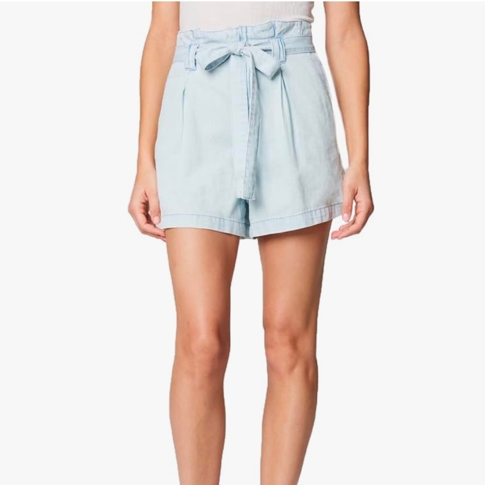 BLANK NYC Chambray Paperbag High Waist Light Wash Denim Shorts Size 31